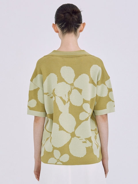 Jacquard Knit Top_Olive