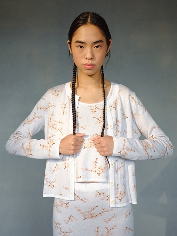 ANNA JACQUARD KNITTED CARDIGAN