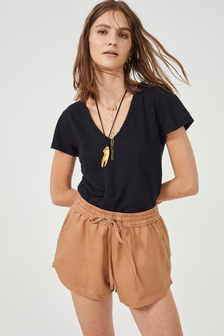 Elastic Shorts - Camel