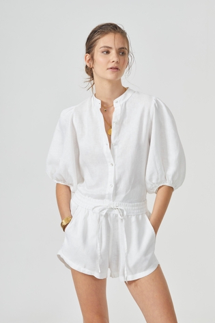 Elastic Shorts - White