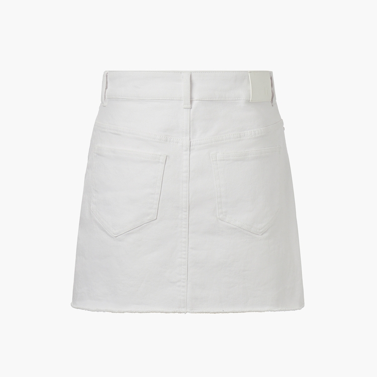 COLORED DENIM MINI SKIRT, WHITE