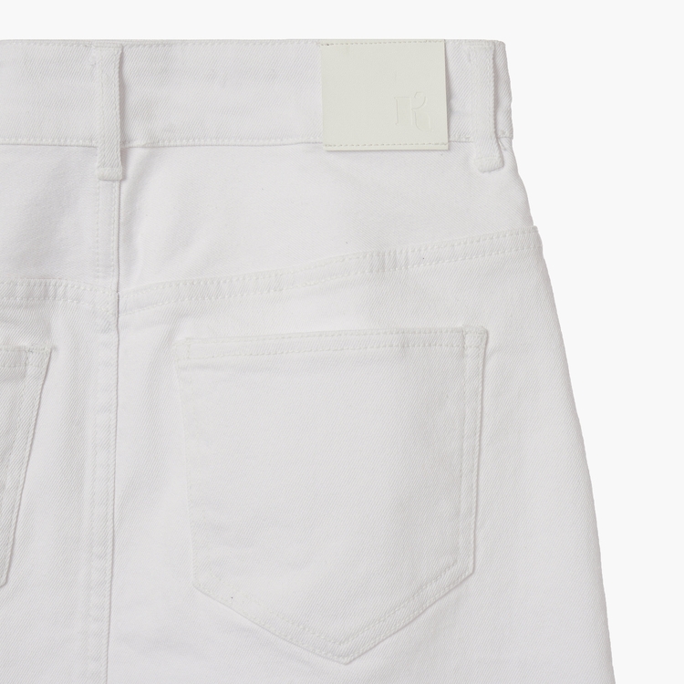 COLORED DENIM MINI SKIRT, WHITE