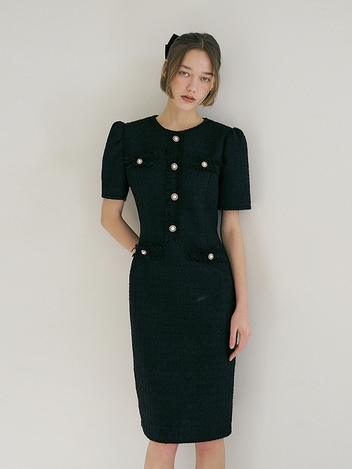 Emily tweed one-piece (black)
