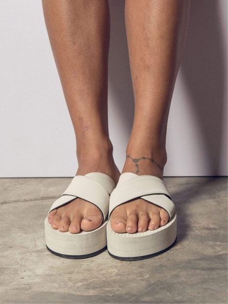 Womens Sandals Cross Platform - Sea Salt