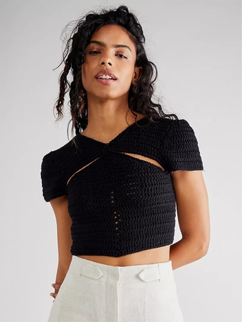 Lara Crochet Top - Black