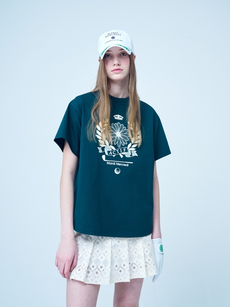 T SHIRT NOUVEAU EMBLEM_DEEP GREEN