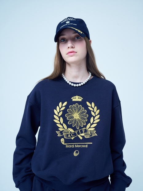 SWEATSHIRT METALLIC NOUVEAU EMBLEM_NAVY