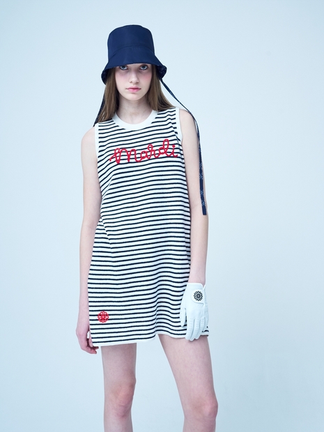 STRIPE KNIT DRESS_NAVY