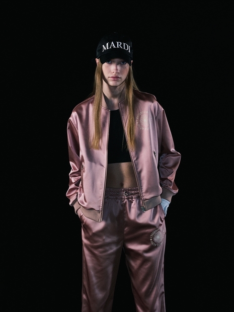 SATIN EFFECT BOMER JUMPER_INDIAN PINK