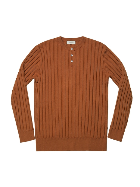 Reverse Henly neck Knit (Orange)