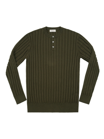 Reverse Henly neck Knit (Khaki)