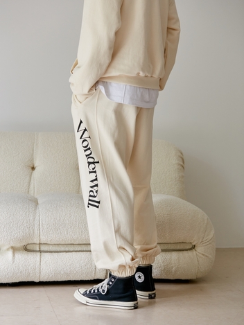 WONDERWALL LOGO SWEAT PANTS CREAM