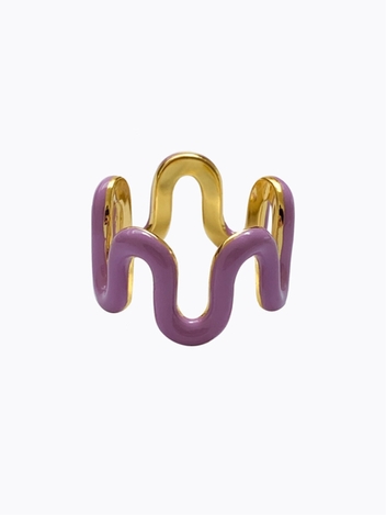 ELENA ENAMEL WAVE RING - LILAC ENAMEL PAINT