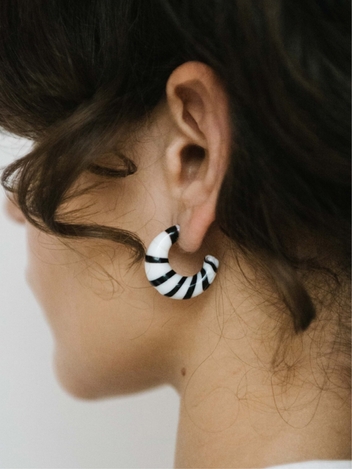 MONICA HANDBLOWN GLASS HOOP EARRINGS
