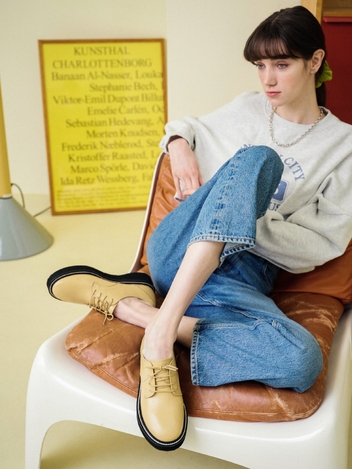 IS_221308 Lace-up Platform Loafer_Butter