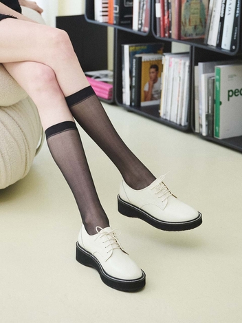 IS_221308 Lace-up Platform Loafer_Cream