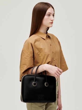 PIPING TOTE_black plain