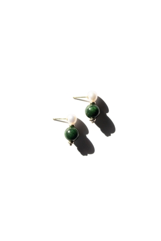 Robyn  Pearl Jade Stone Drop Earrings