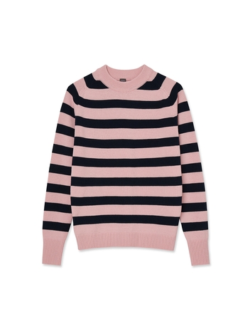 Pink Navy Stripe Crewneck_Pink