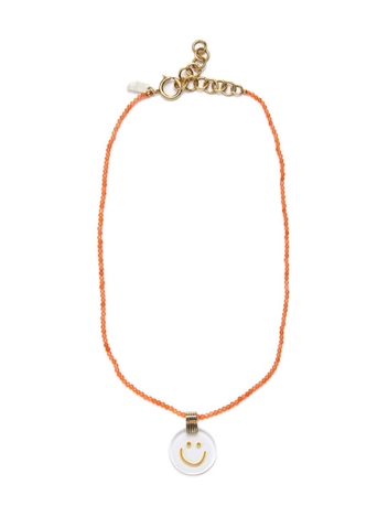 Smilie Medallion Necklace - Orange