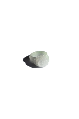 Rose  Off-White Jade Ring