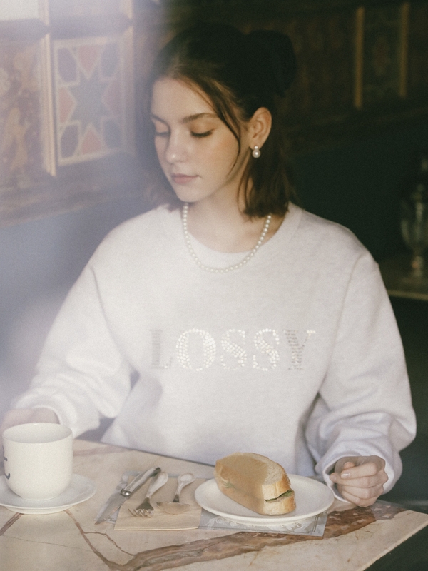 Hotfix Point Logo Sweatshirt  White Melange