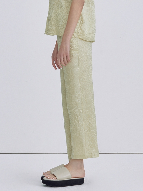 Wrinkle Glossy Pants_Light Green