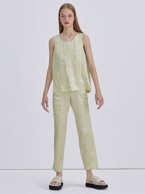 Wrinkle Glossy Pants_Light Green