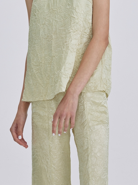 Wrinkle Glossy Pants_Light Green