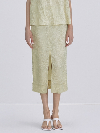 Wrinkle Glossy Skirt_Light Green