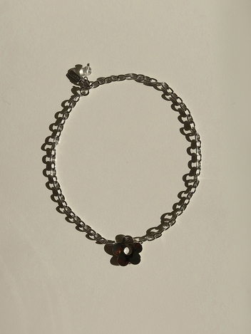 floral chian necklace - slver