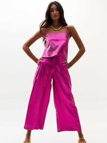Culotte Pant - Metallic Fuchsia