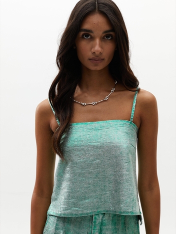 Mar Top - Metallic Emerald Green