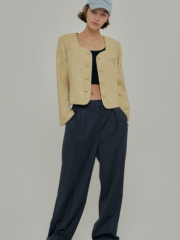 Tun wide slacks Deep gray