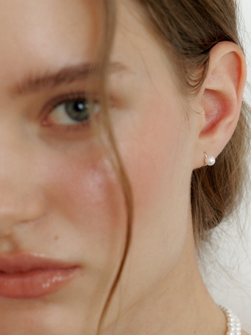[Silver] Petit Pearl Ring Earrings