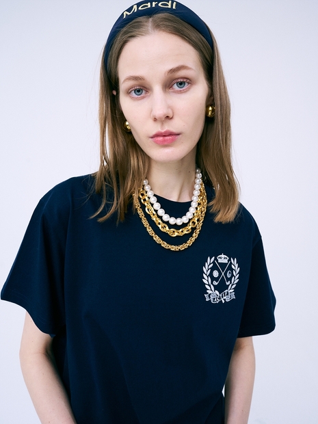TSHIRT EMBROIDERED NOUVEAU EMBLEM_NAVY