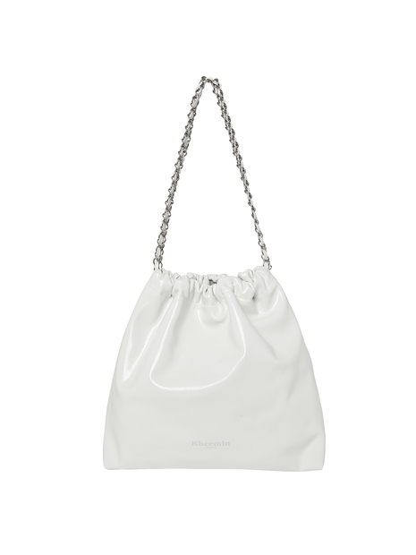 MUFFY LEATHER chain BAG - WHITE