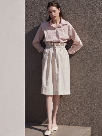 High waist banding skirt (cream)