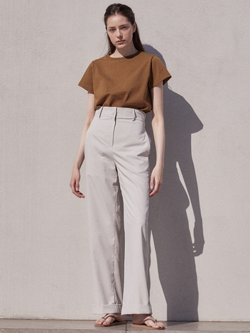 High waist pants (cream beige)