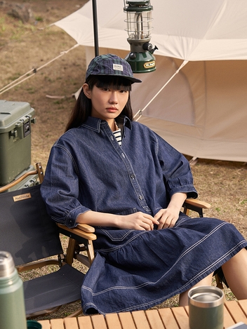 세미 오버핏 데님 원피스