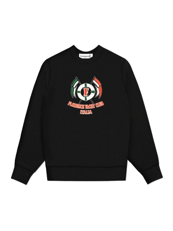 Florence Italy YC Cross-Flags Crewneck - Black