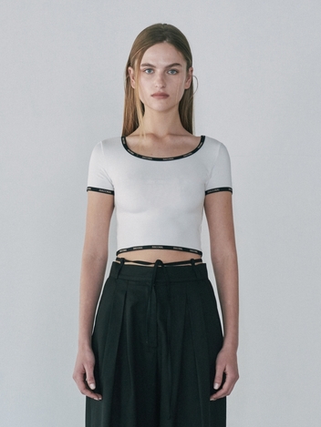 LOGO HALF SLEEVE TEE_WHITE