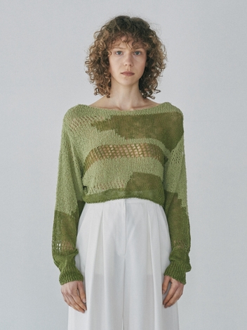 LOOSE CROP KNIT_GREEN