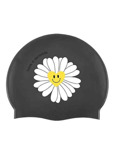 Heart Daisy Swimcap Charcoal