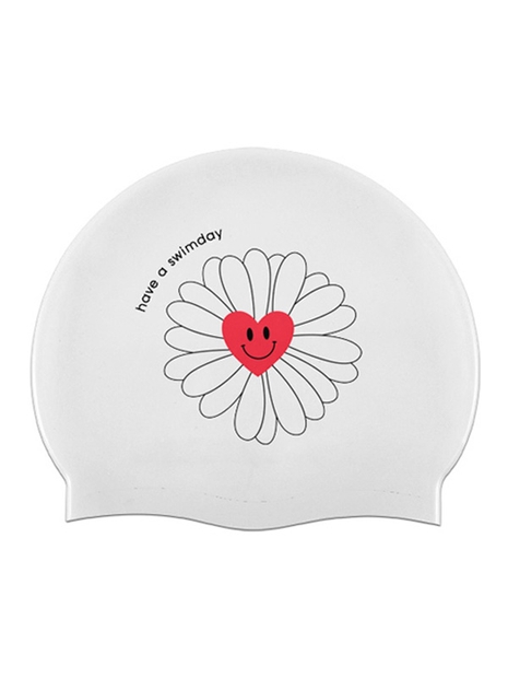 Heart Daisy Swimcap White