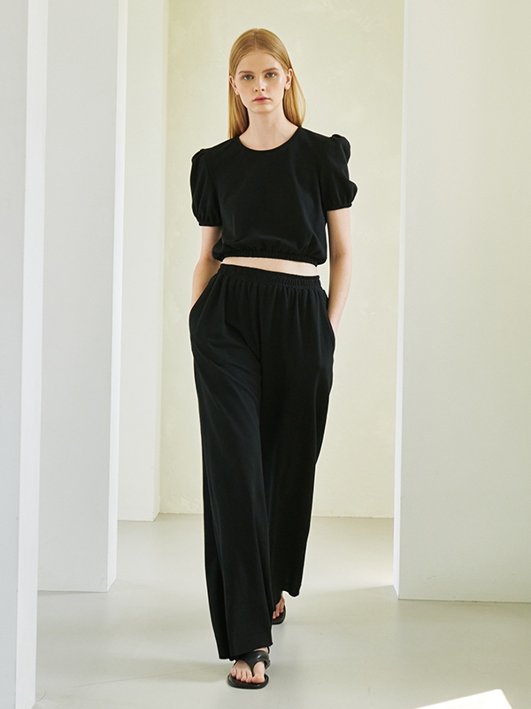 Wide Banding Pants - Black