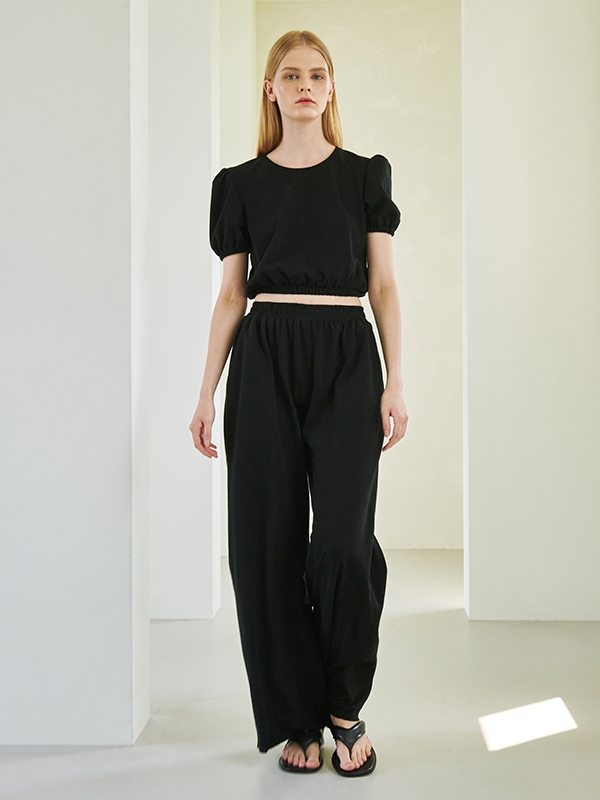 Wide Banding Pants - Black