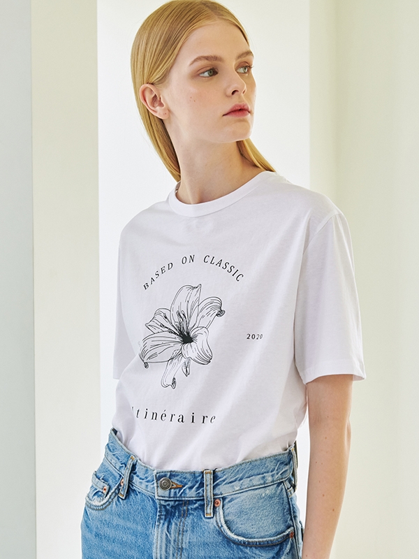 Drawing Flower T-Shirt - White