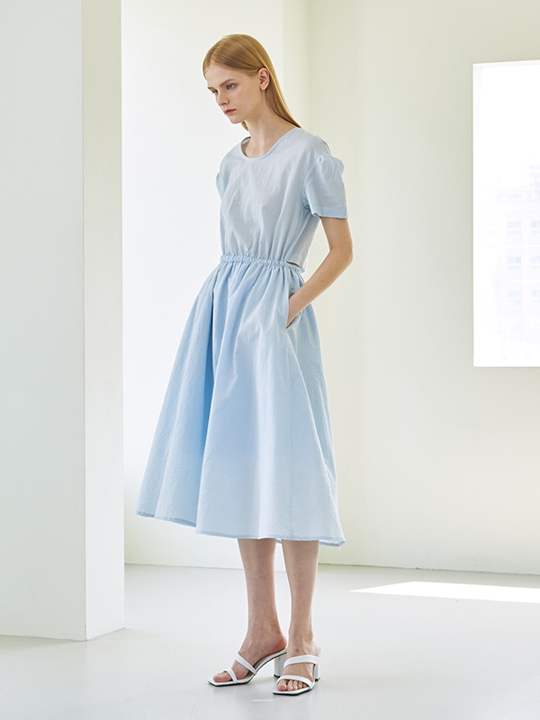 Back Open Dress - Light Blue