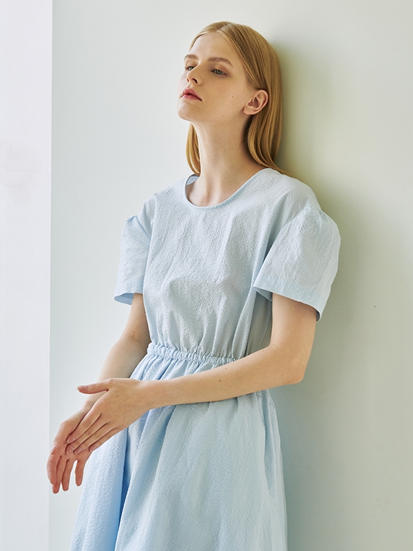 Back Open Dress - Light Blue